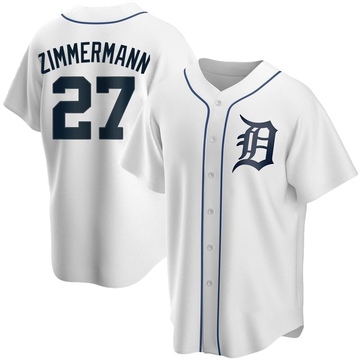 Men's Detroit Tigers 27 Jordan Zimmermann Gray Road Jersey - Bluefink