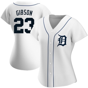 Men's Detroit Tigers 23 Kirk Gibson White Home Jersey - Bluefink