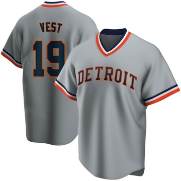 Will Vest Detroit Tigers Men's Navy Backer Long Sleeve T-Shirt 